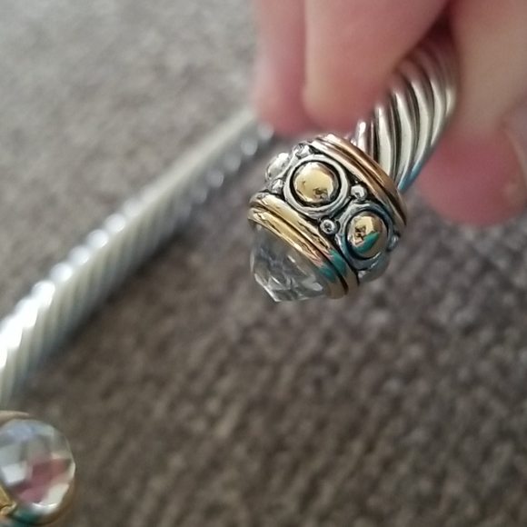 White & Yellow Gold Overlay 3.14 White Sapphire - Picture 12 of 13